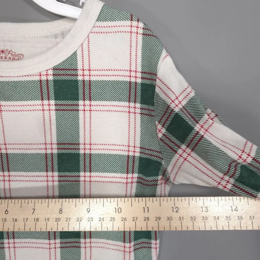 WONDERSHOP Kids Unisex Pajama Set‎ 8 at Target 100% Cotton Plaid Check Green Red